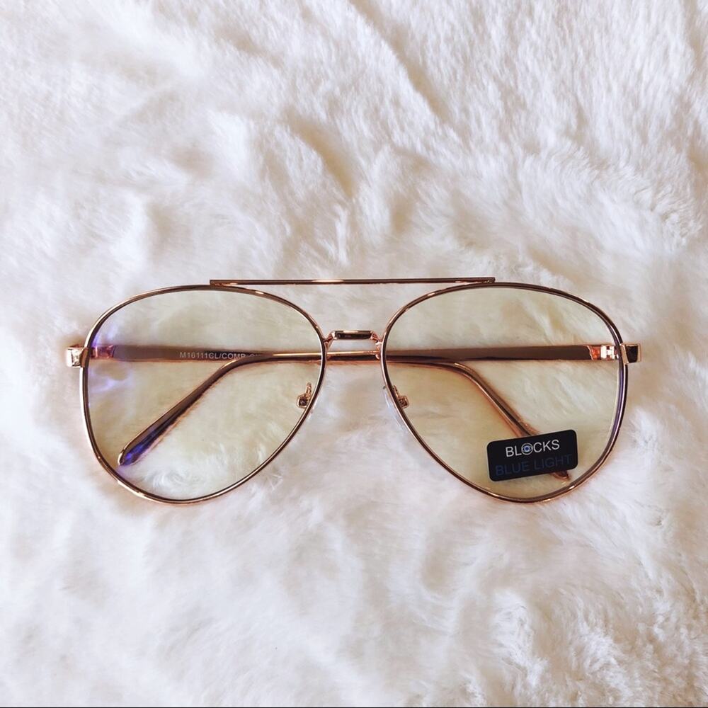 Jonah Rose Gold Aviator Computer Blue Light Glasses